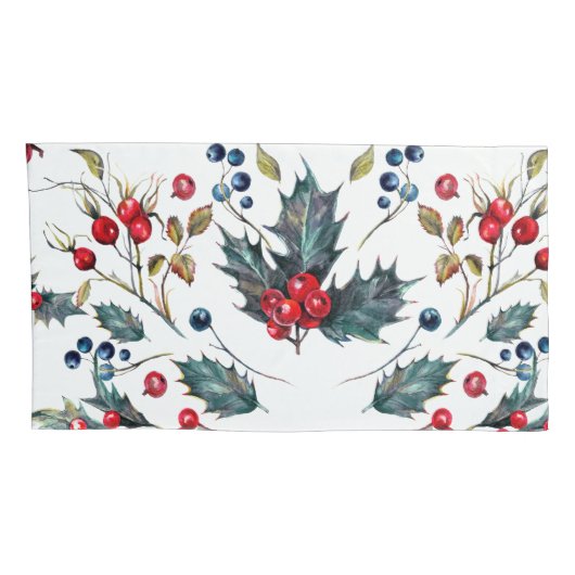 Kerst Holly en Berries Kussenslopen (Achterkant-Rechts)