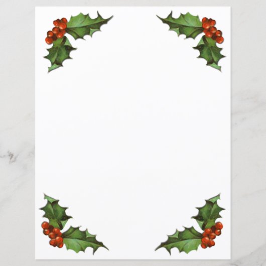 Kerst Holly en bessen Briefpapier (Voorkant)