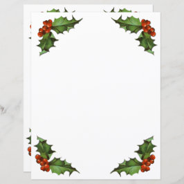 Kerst Holly en bessen Briefpapier