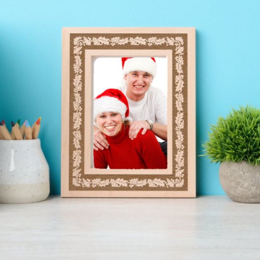 Kerst Holly en bessen grens Gegraveerde Lijstjes