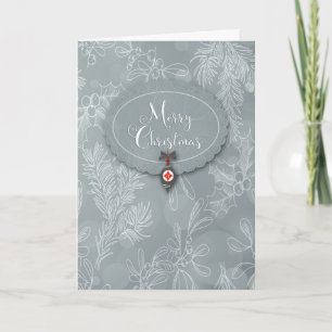 Kerst Holly en bessen Ornament Kaart