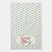 Kerst Holly en bessen Patroon Keuken Handdoeken (Verticaal)