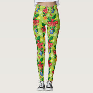 Kerst Holly en bommen Leggings