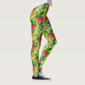 Kerst Holly en bommen Leggings (Rechts)