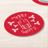 Kerst Holly en een sprankelend glas Ronde Kartonnen Onderzetter (Gebogen)