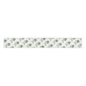 Kerst Holly en Ivy Botanische Waterverf Grosgrain Lint (Voorkant)
