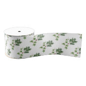 Kerst Holly en Ivy Botanische Waterverf Grosgrain Lint (Spoel)