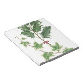 Kerst Holly en Ivy Sprig Botanisch Notitieblok (Schuin)