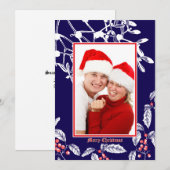 Kerst Holly en Mistletoe Botanische Kunst Grens Feestdagenkaart (Voorkant / Achterkant)