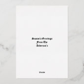 Kerst Holly en Mistletoe Botanische Kunst Grens Folie Feestdagenkaart (Achterkant)