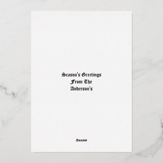 Kerst Holly en Mistletoe Botanische Kunst Grens Folie Feestdagenkaart (Achterkant)