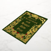 Kerst Holly en Mistletoe-grens Folie Feestdagenkaart (Gedraaid)