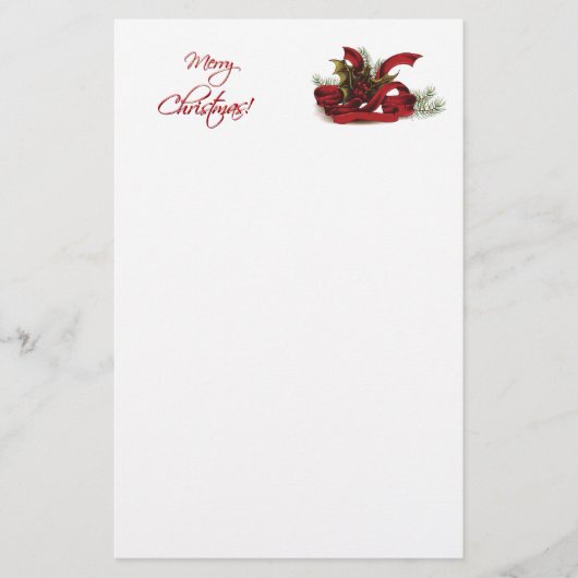 Kerst Holly en Pines Briefpapier (Voorkant)