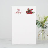 Kerst Holly en Pines Briefpapier (Staand voorkant)