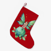 Kerst Holly Fairy Fantasy Art Kleine Kerstsok (Voorkant (Hangend))
