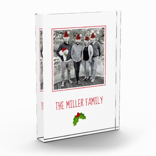 Kerst Holly Family KeepSake NAAM Feestelijk Plezie Fotoblokken (Links)