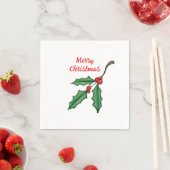 Kerst Holly Feest Papieren Servetten (Insitu)