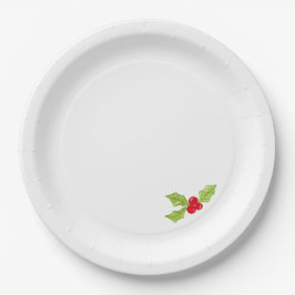 Kerst Holly Feestelijke Vakantie Pret Papieren Bordje