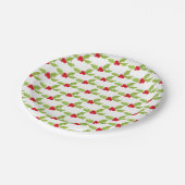 Kerst Holly Festive Greenery Red Berries Papieren Bordje (Gekanteld)