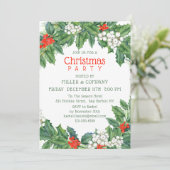 Kerst Holly Floral Corporate Kerstfeest Kaart (Staand voorkant)