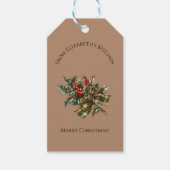  Kerst Holly Food Gift Custom Naam Cadeaulabel (Voorkant)