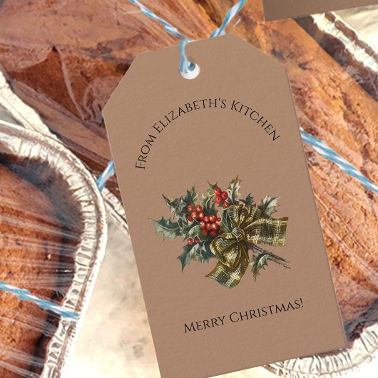  Kerst Holly Food Gift Custom Naam Cadeaulabel
