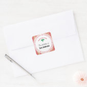 Kerst Holly, gepersonaliseerd bakken Vierkante Sticker (Envelop)
