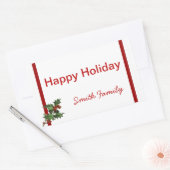 Kerst Holly Gift Label met aangepaste naam (Envelop)