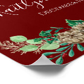 Kerst Holly Gold en Bourgondië Welkom bruiloft Poster (Hoek)