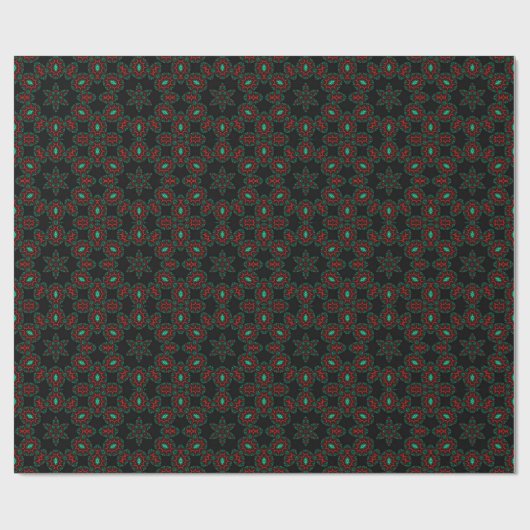 Kerst Holly Green Cadeaupapier (Vlak)