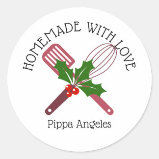 Kerst Holly Homemade met etiketten van liefdesbord