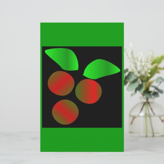 Kerst Holly I Briefpapier (Staand voorkant)