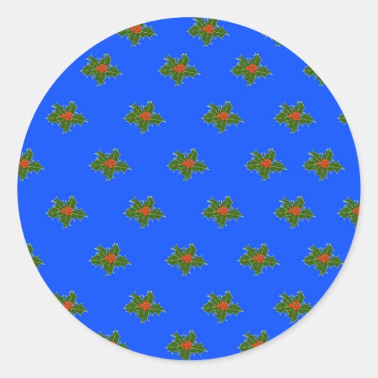 Kerst Holly, Ilex aquifolium Ronde Sticker (Voorkant)