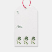 Kerst Holly & Ivy Sprig Botanische aquarel Cadeaulabel (Achterkant)