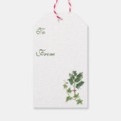 Kerst Holly & Ivy Sprig Botanische Gift Labels Cadeaulabel (Achterkant)