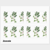 Kerst Holly & Ivy Sprigs Botanische Stickers (Vel)
