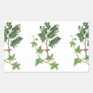 Kerst Holly & Ivy Sprigs Botanische Stickers