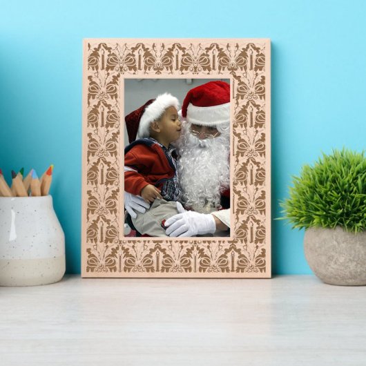 Kerst Holly & Kaarsen patroon Gegraveerde Lijstjes