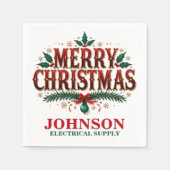 Kerst Holly Kantoor Party Servet (Voorkant)