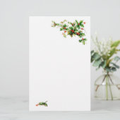 Kerst Holly-kantoorbenodigdheden Briefpapier (Staand voorkant)