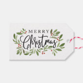Kerst Holly Kerst cadeau label Cadeaulabel (Voorkant (Horizontaal))