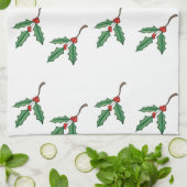 Kerst Holly Kitchen Towel Theedoek (Gevouwen)