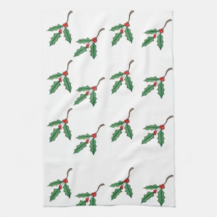 Kerst Holly Kitchen Towel Theedoek