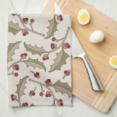 Kerst Holly Kitchen Towel Theedoek (Quarter Fold)