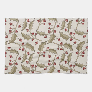 Kerst Holly Kitchen Towel Theedoek