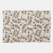 Kerst Holly Kitchen Towel Theedoek (Horizontaal)