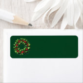 Kerst Holly Krans Adresetiketten Etiket (Insitu)