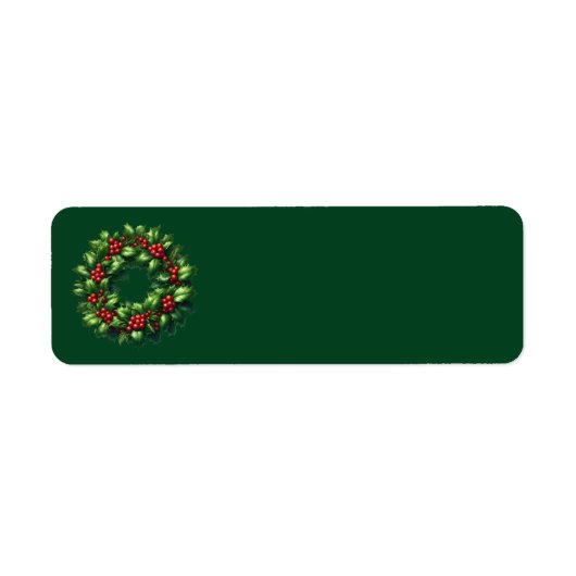 Kerst Holly Krans Adresetiketten Etiket (Voorkant)