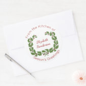 Kerst holly krans Home Bakken Ronde Sticker (Envelop)