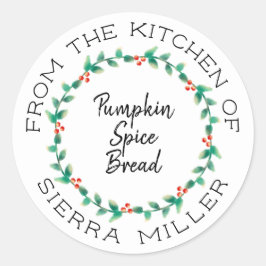 Kerst Holly krans keuken trakteert cadeau label